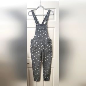 Hollister Grey Aztec Pattern Cotton Dungarees. Size Small.